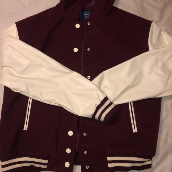 Forever 21 Jackets & Blazers - Burgundy Letterman Jacket